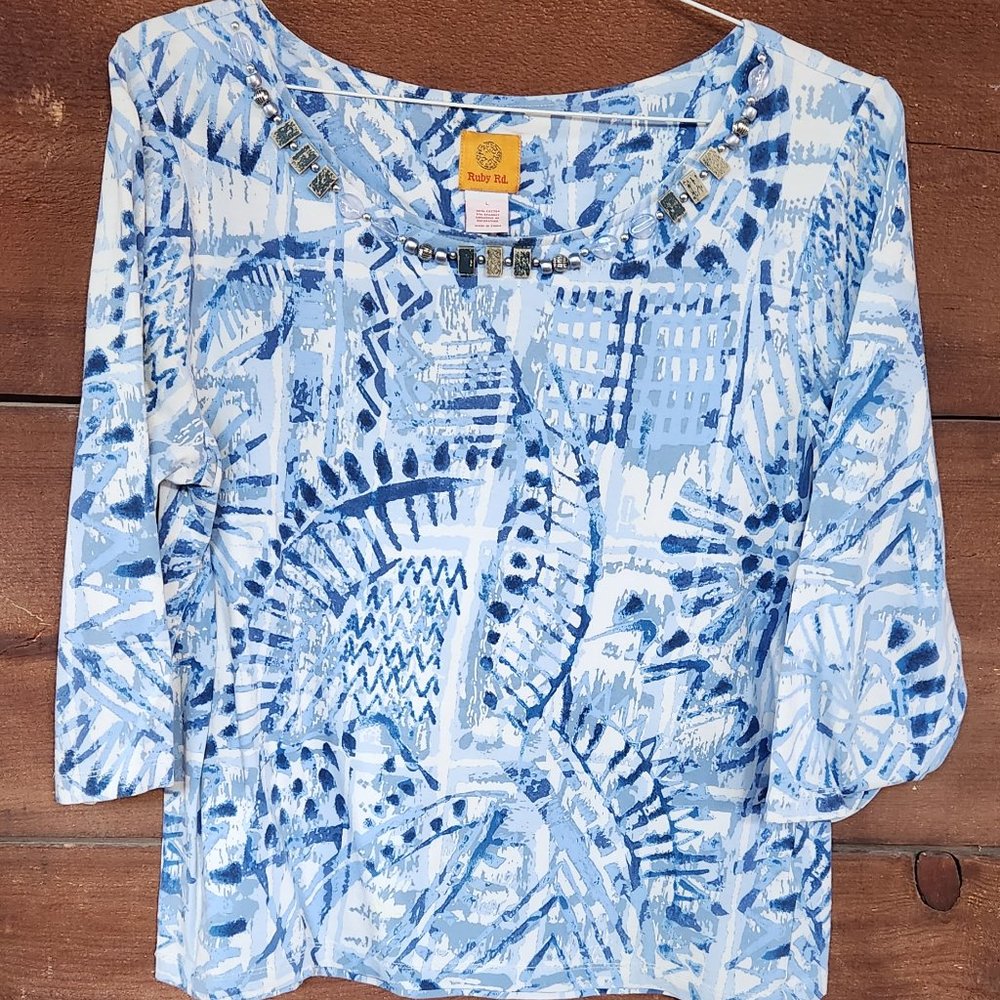 Ruby Rd Blue/white top